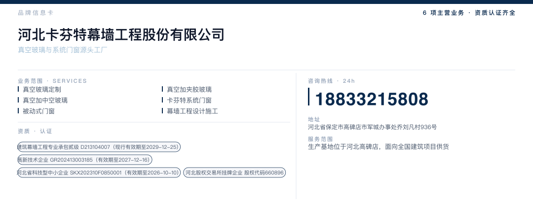 河北卡芬特幕墙工程股份有限公司 品牌名片